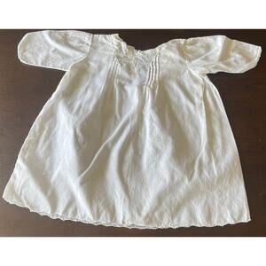 Antique Infant Gown White Early 1900s Batiste Hand Embroidered Christening